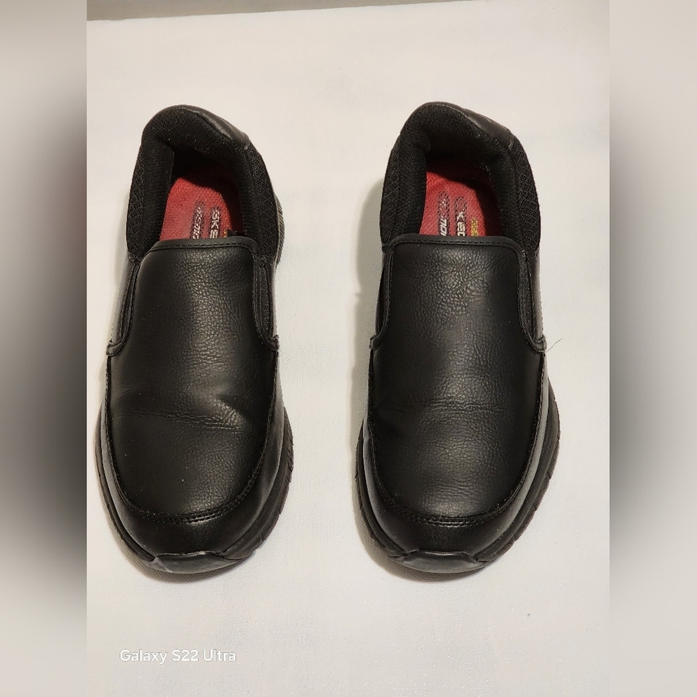Skechers Black Leather Slip-On Loafers